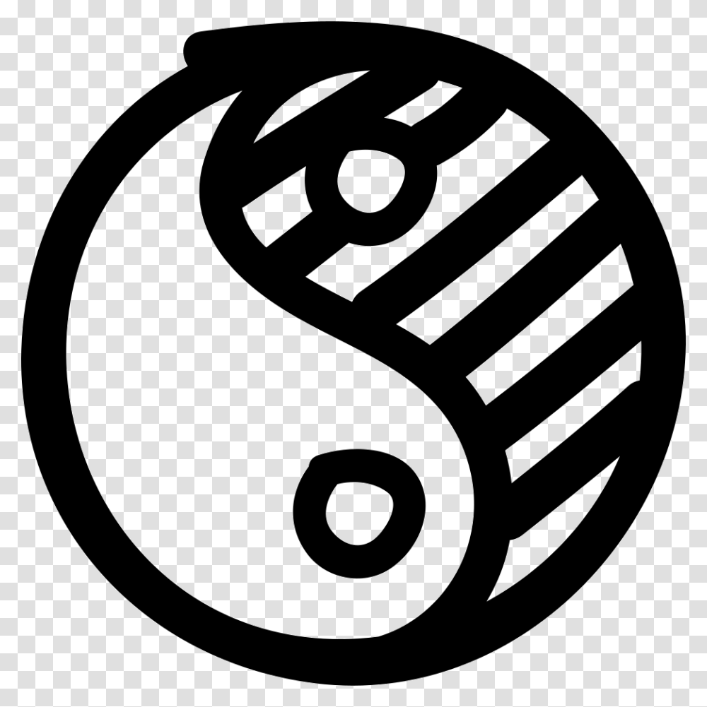 Yin Yang Hand Drawn Symbol Imagenes Del Ying Yang Para Dibujar, Logo, Trademark, Grenade, Weapon Transparent Png