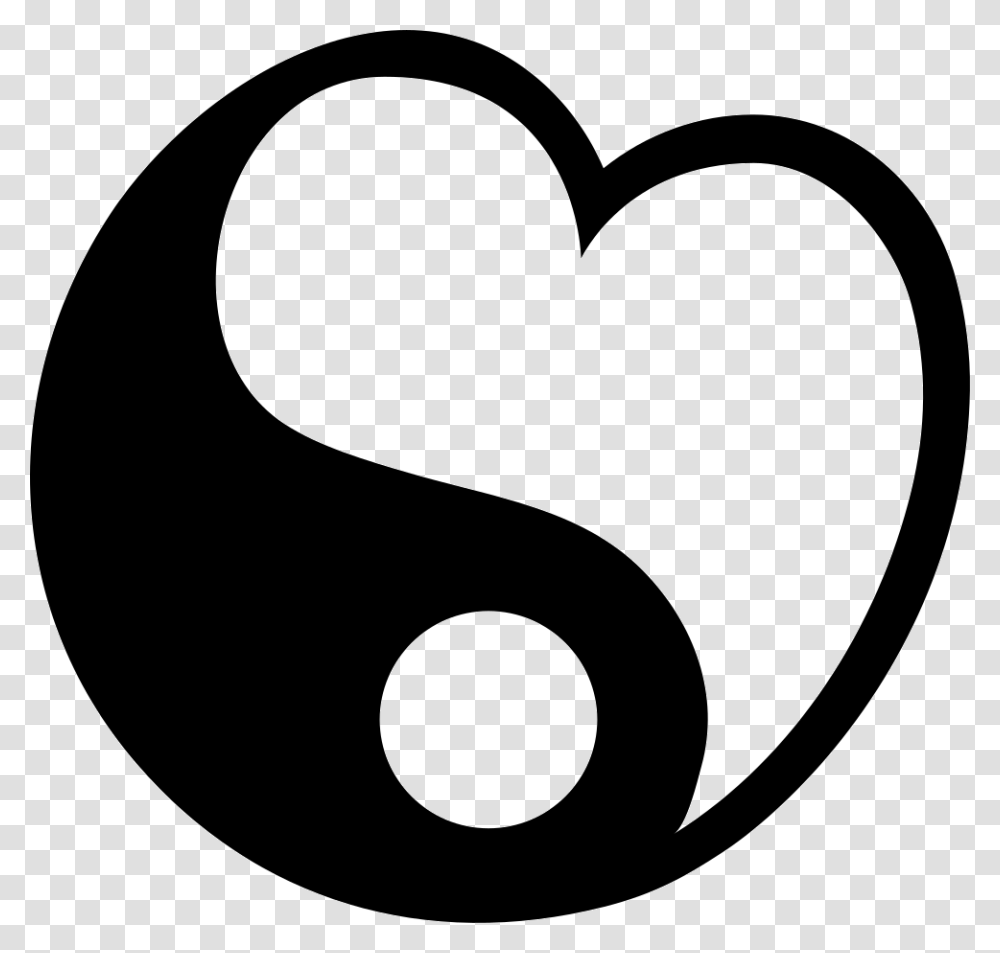 Yin Yang Heart, Stencil, Number Transparent Png