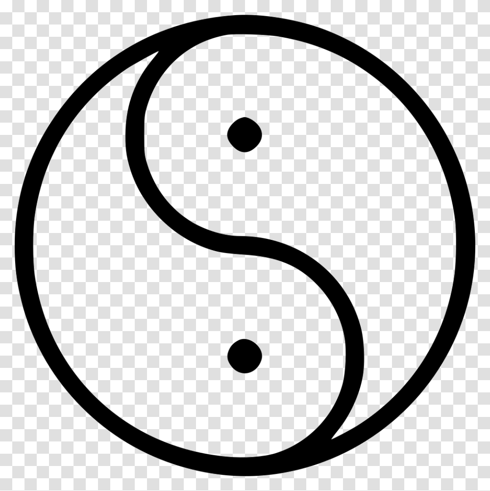 Yin Yang Line Art, Logo, Trademark, Number Transparent Png