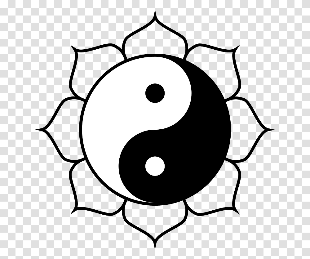 Yin Yang Lotus Flower, Moon, Outer Space, Night, Astronomy Transparent Png