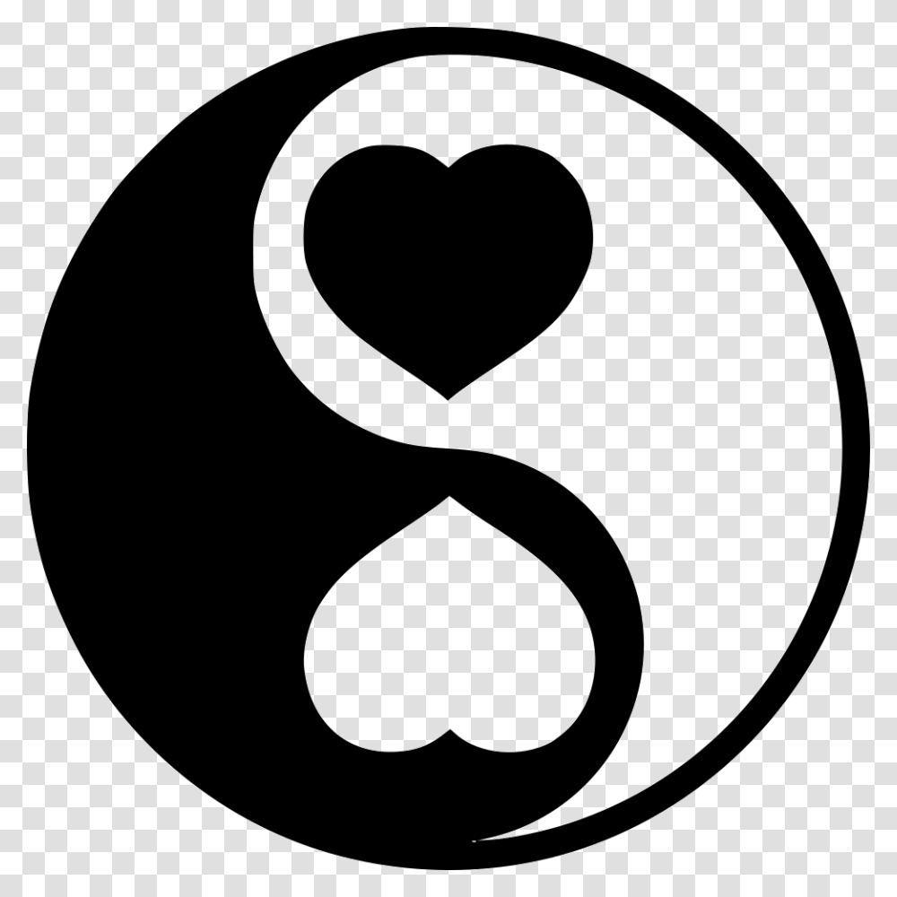 Yin Yang Yin Yang Heart Emoji, Logo, Trademark, Stencil Transparent Png