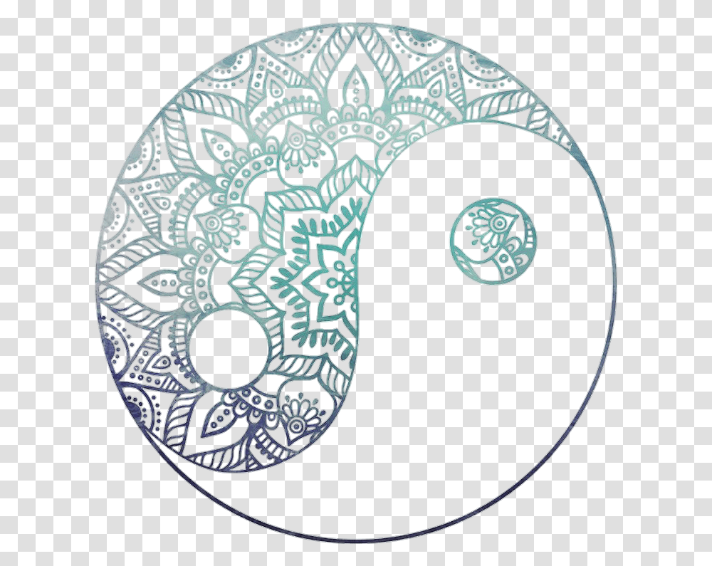 Yinyang Mandala Yin Yang Drawing, Rug, Pattern, Paisley Transparent Png