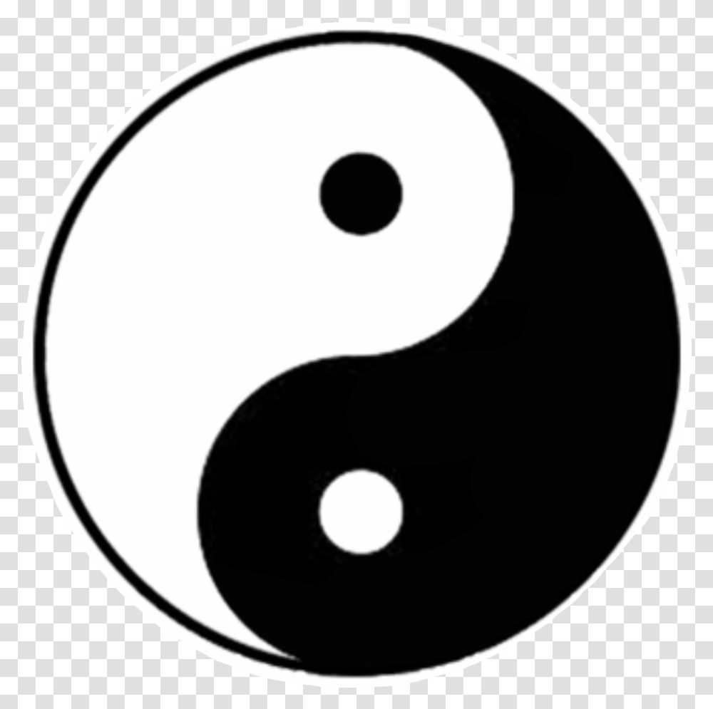Yinyang Tumblr Stickers Blackandwhite Namaste Chinese Sign Black And White, Number, Disk Transparent Png