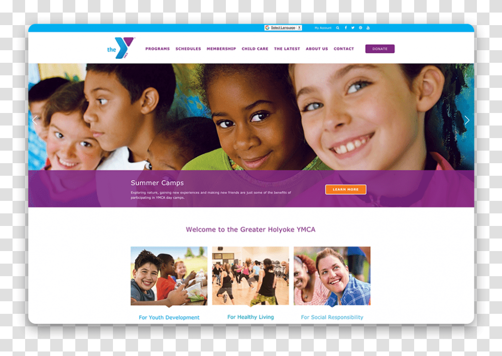 Ymca Website Designs Holyoke Association Website Design, Person, Human, File, Webpage Transparent Png