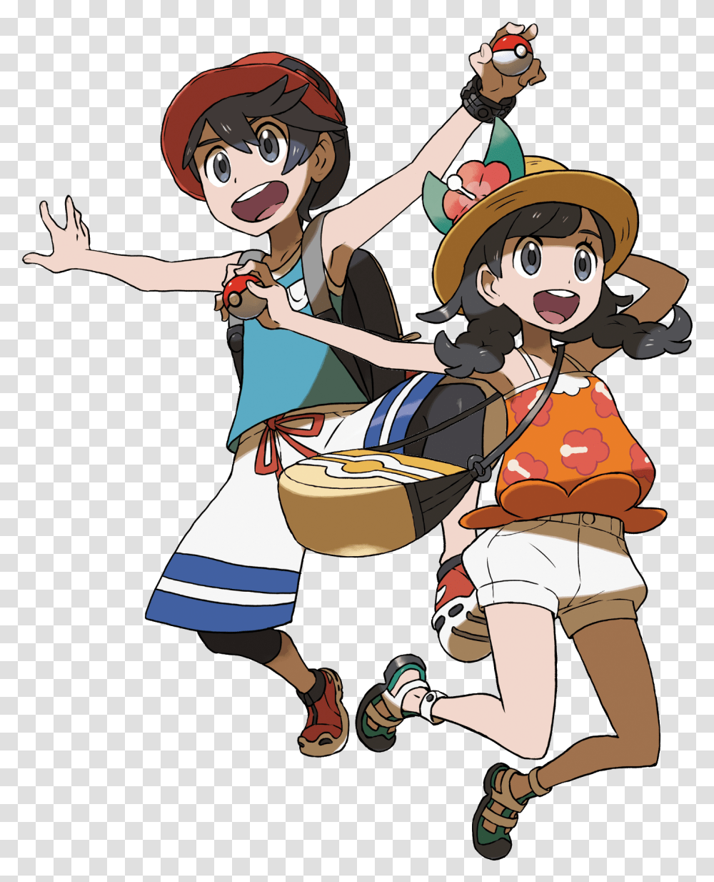 Yo Va Mizuki Pokemon Ultra Sun And Moon Trainers, Person, Comics, Book, Clothing Transparent Png