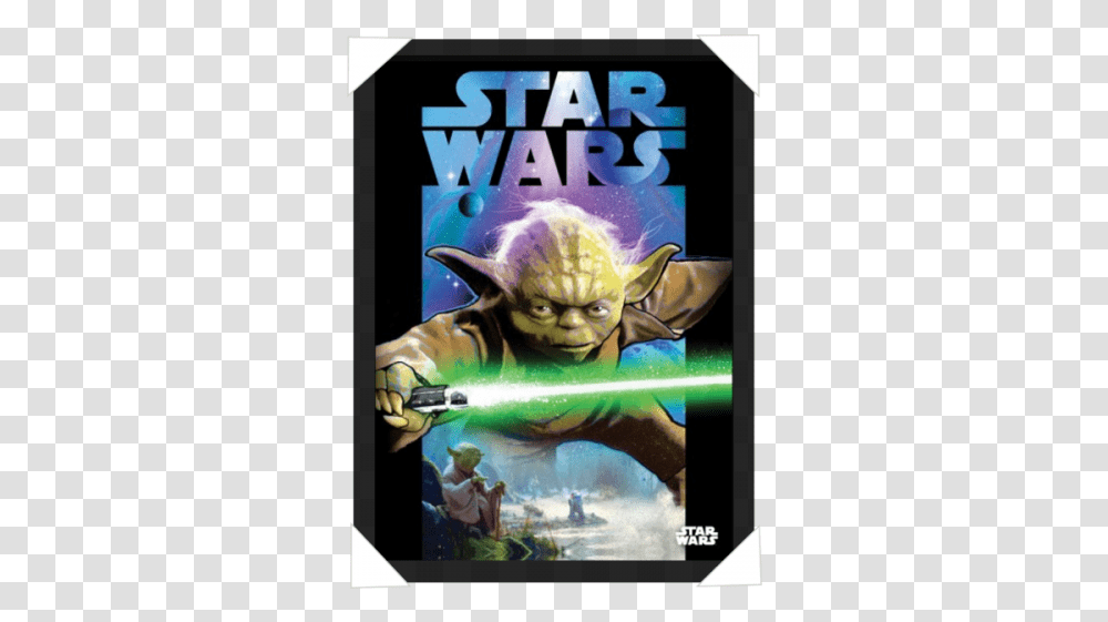 Yoda Green Lightsaber, Person, Human, Poster, Advertisement Transparent Png