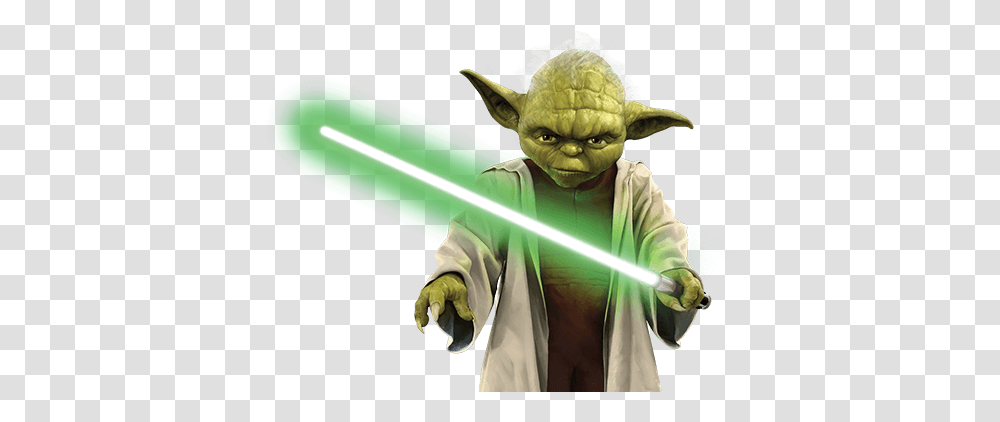 Yoda Lightsaber Stickp 905393 Star Wars, Duel, Person, Figurine, People Transparent Png