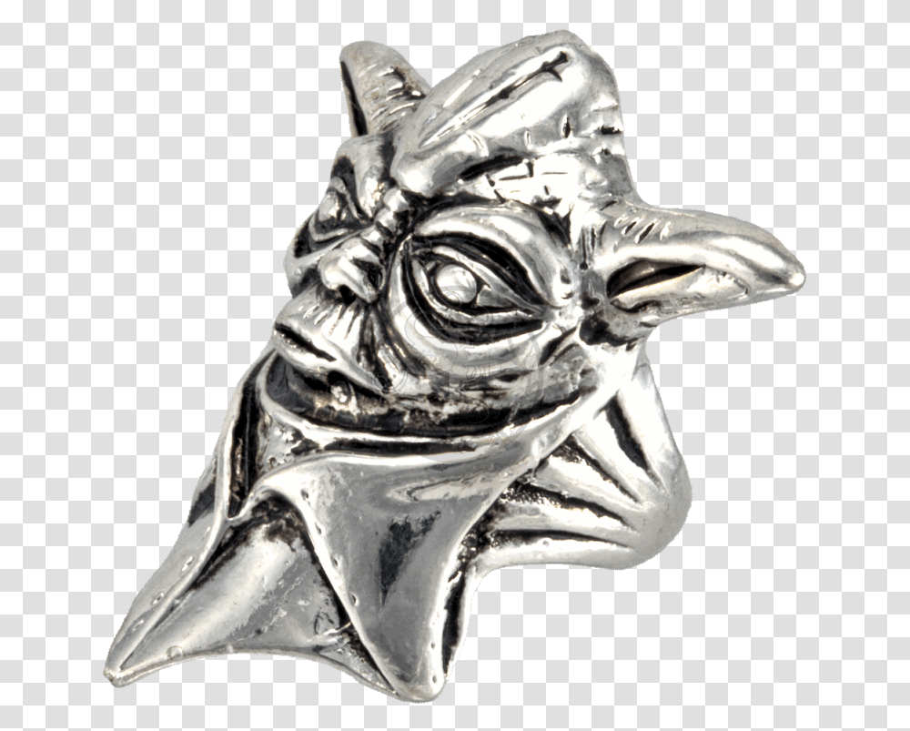 Yoda The Jedi Knight Fingerring From Star Wars Fox, Silver, Figurine, Person, Human Transparent Png