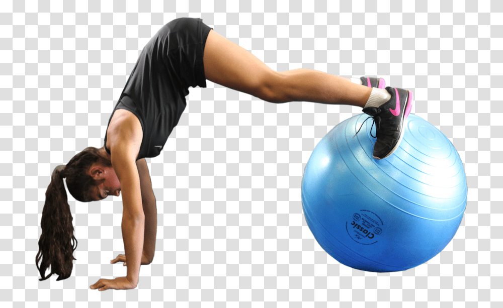 Yoga Ball Press Up, Person, Human, Working Out, Sport Transparent Png
