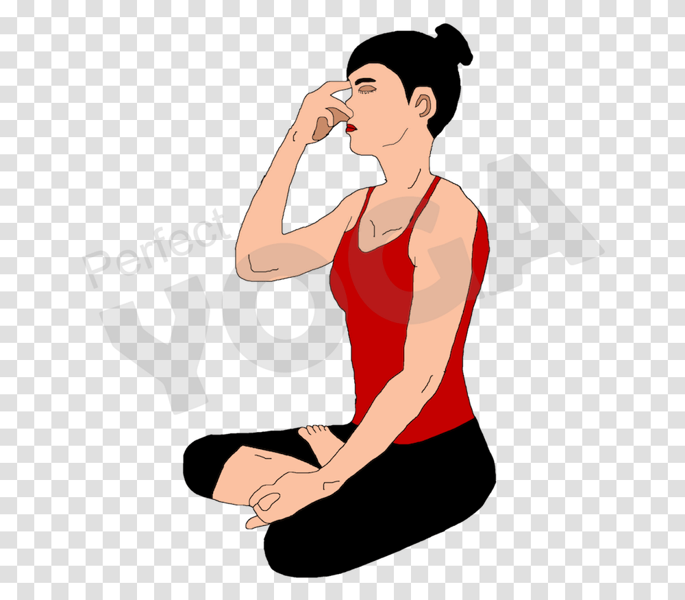Yoga Clipart Black And White Yoga Anulom Vilom Clipart, Person, Kneeling, Arm, Leisure Activities Transparent Png