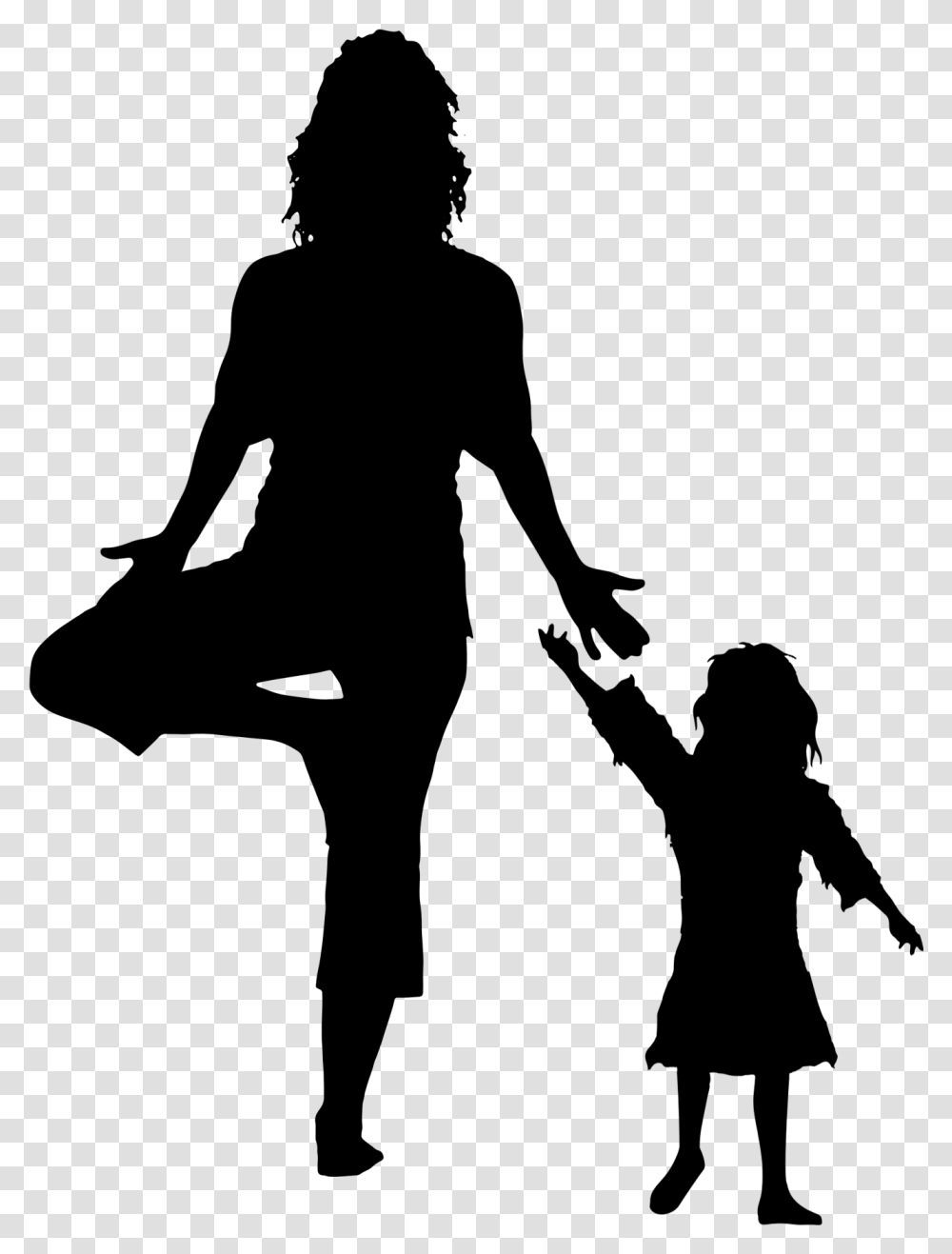 Yoga Clipart Family For Mommy And Me Yoga Silhouette, Gray, World Of Warcraft Transparent Png