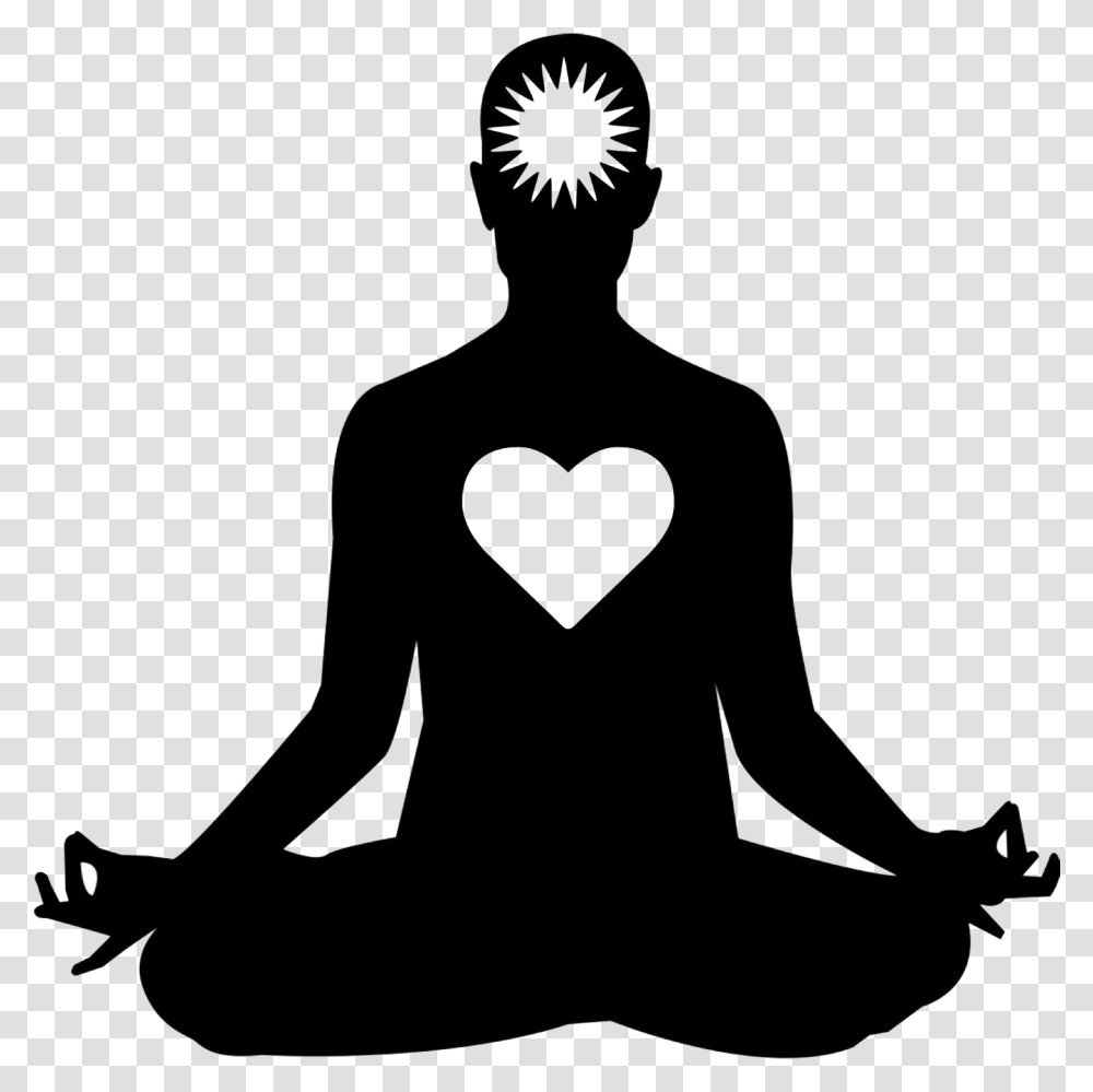 Yoga Clipart Images Meditation Images Black And White, Person, Kneeling, Silhouette, Hoodie Transparent Png