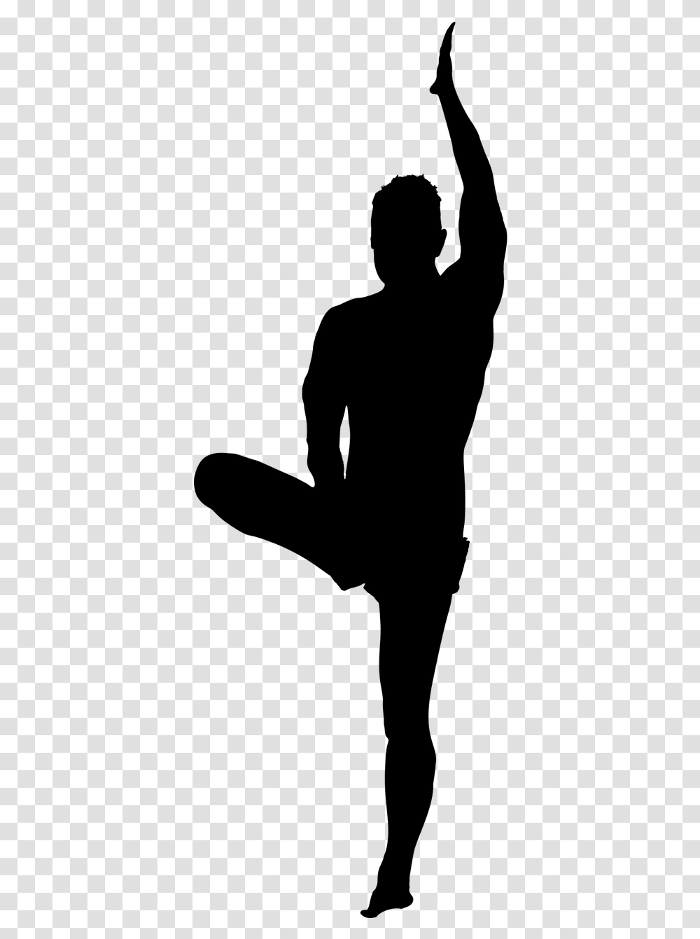 Yoga Man Silhouette Download Yoga Poses Silhouette Male, Gray, World Of Warcraft Transparent Png