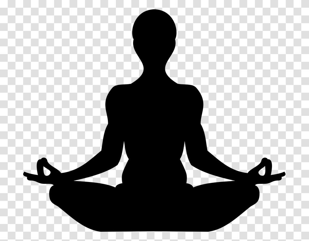 Yoga Silhouette Meditation Relax Mudra Calm Symbol For Being Present, Gray, World Of Warcraft Transparent Png