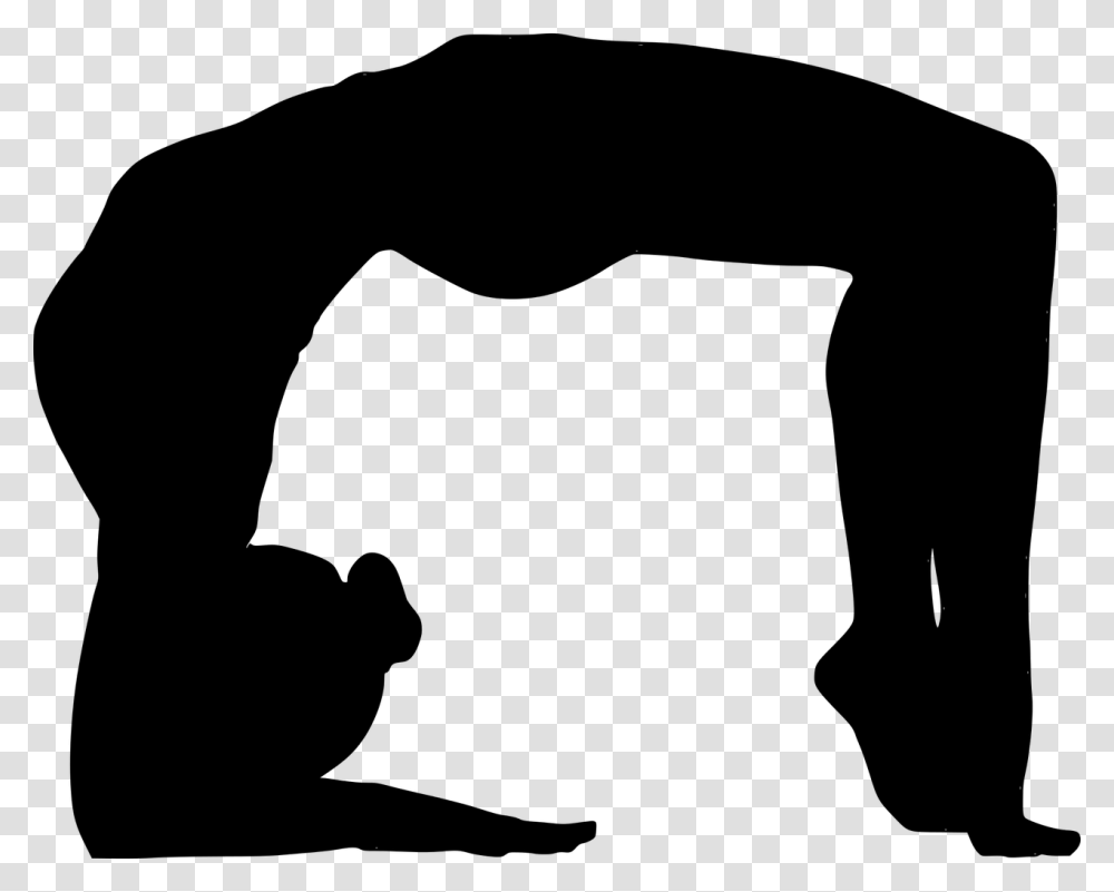 Yoga Sporty Acrobat Silhouette Woman Practicing Arobat Silhouette, Gray, World Of Warcraft Transparent Png
