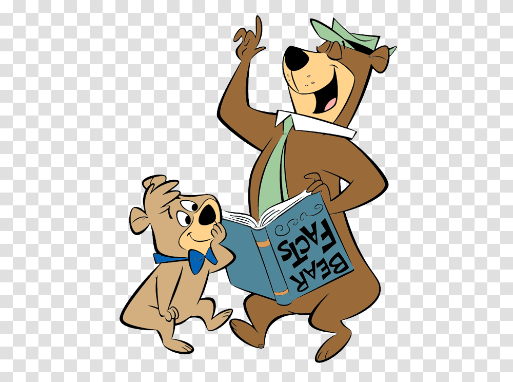 Yogi And Boo Boo Bear Reading, Book, Comics Transparent Png