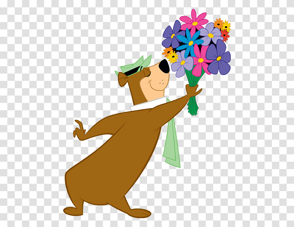 Yogi Bear Yogi Bear With Flowers, Floral Design, Pattern Transparent Png