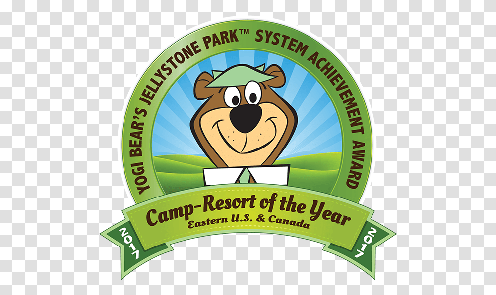 Yogi Camp Resort Of The Year Award Banner Yogi Bear Jellystone Pakr Logo, Label, Animal Transparent Png