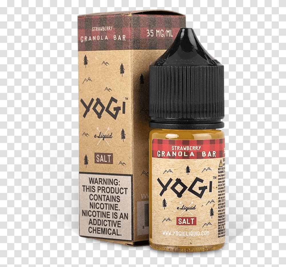 Yogi Strawberry Granola Bar Salts 30ml Yogi Peanut Butter Banana, Bottle, Ink Bottle, Cosmetics, Alcohol Transparent Png