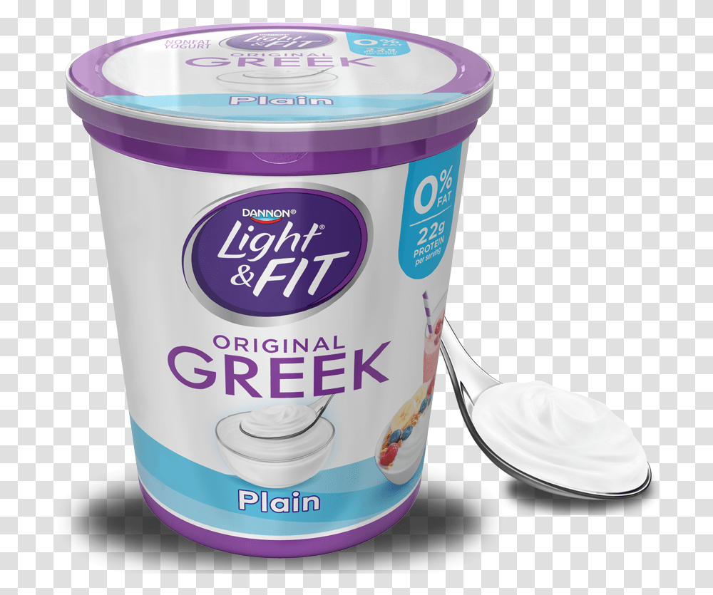 Yogurt Images Dannon Light And Fit Plain Greek Yogurt, Dessert, Food, Cream, Creme Transparent Png