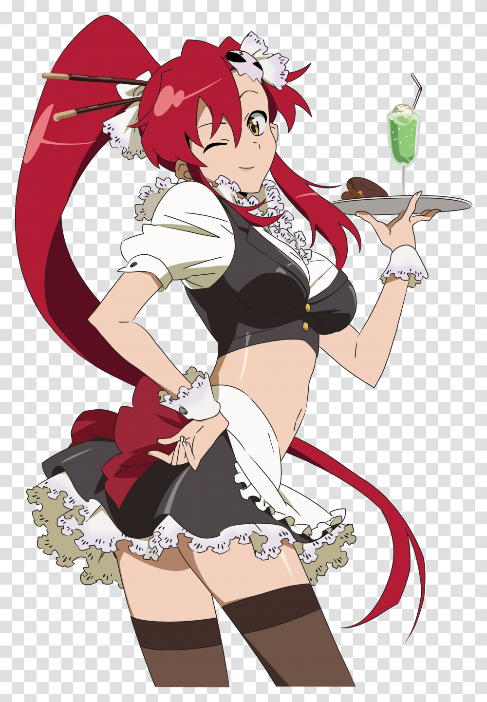 Yoko Littner Toppa Gurren Anime Girl In Sexy Maid Outfit, Comics, Book, Person, Human Transparent Png