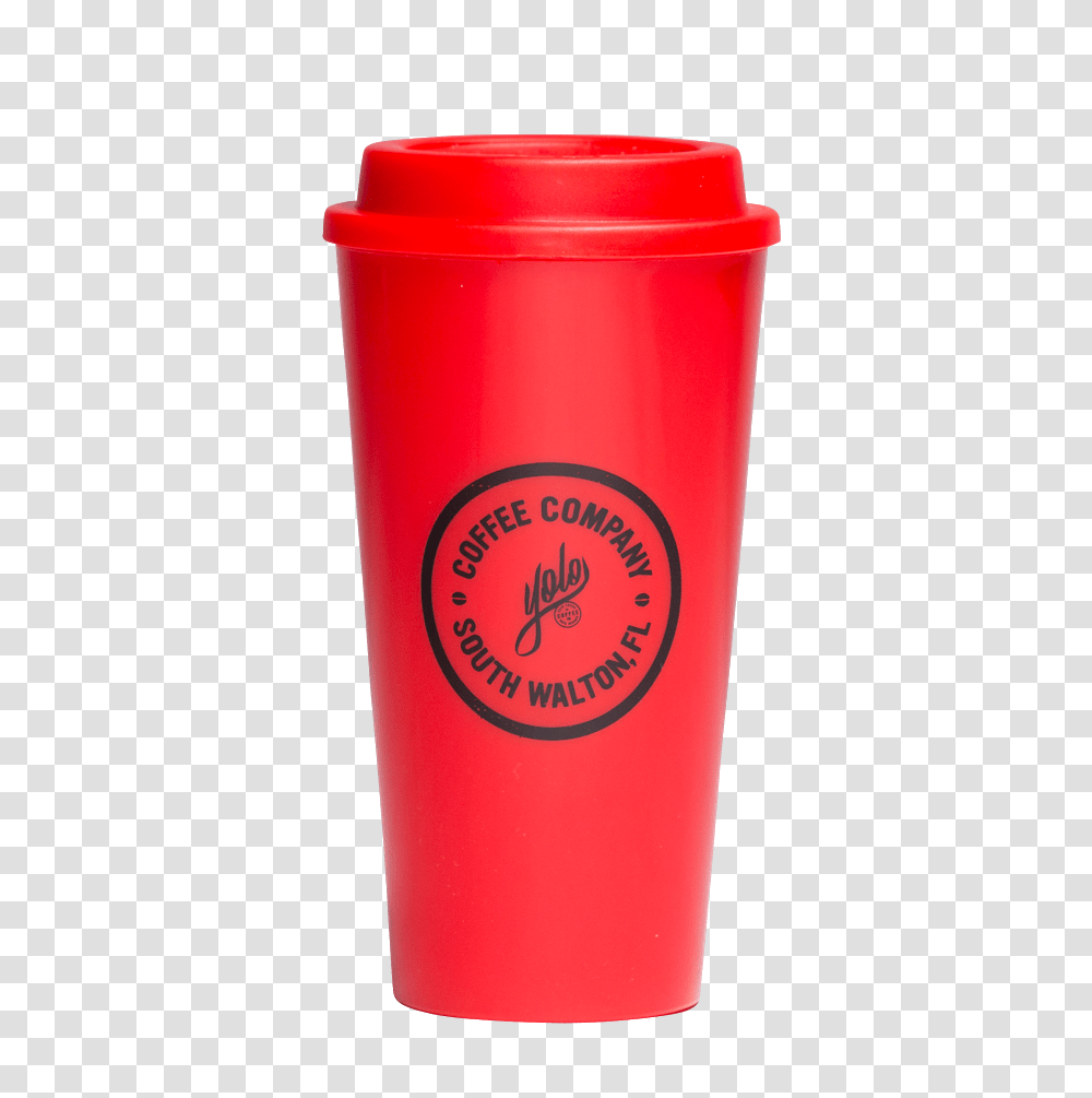 Yolo Coffee Co Reusable Travel Coffee Cup Red, Shaker, Bottle, Steel Transparent Png
