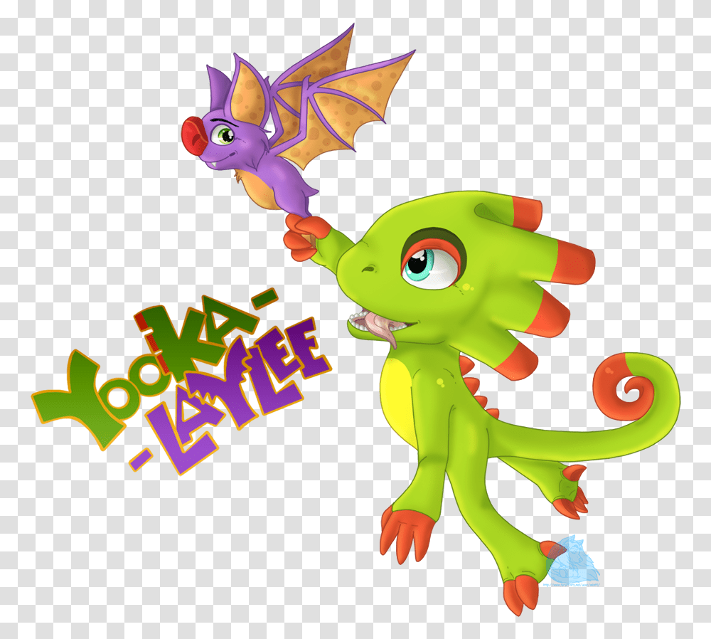 Yooka Laylee Logo, Toy, Dragon, Reptile, Animal Transparent Png