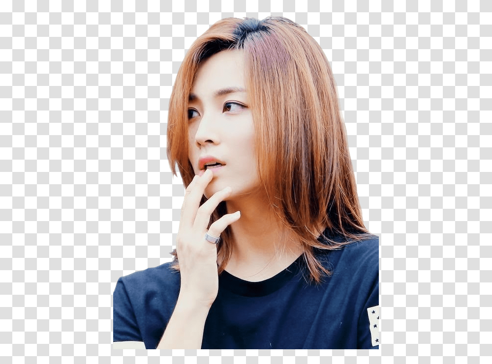 Yoon Jeonghan Long Hair Clipart Download, Face, Person, Human, Haircut Transparent Png