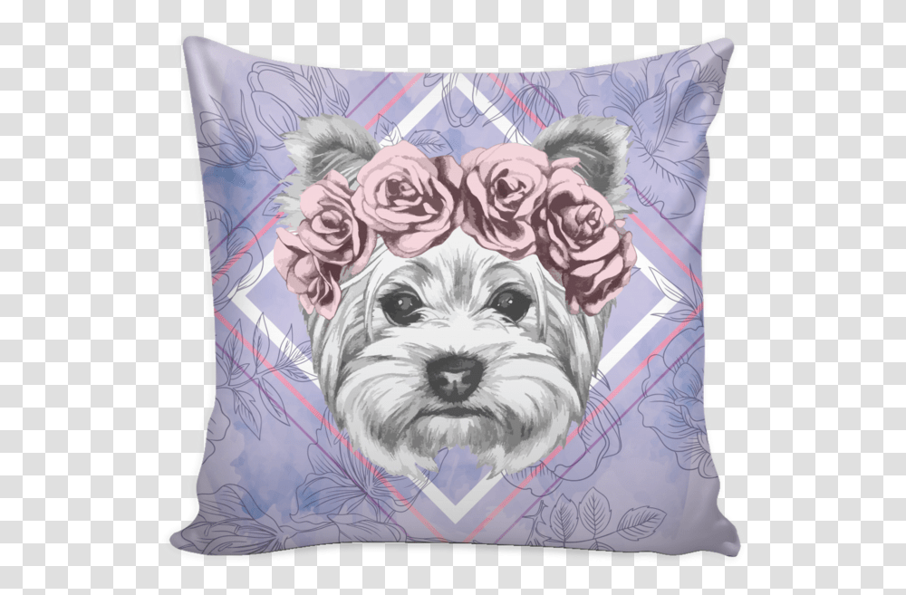Yorkie Throw Pillows - Brave New Look Yorkshire Terrier Draw Head, Cushion, Dog, Pet, Canine Transparent Png