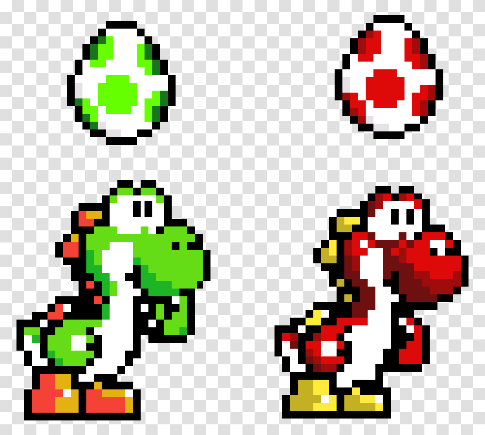 Yoshi And Yoshi Egg Pixel Yoshi Yoshi's Island, Super Mario, Pac Man Transparent Png
