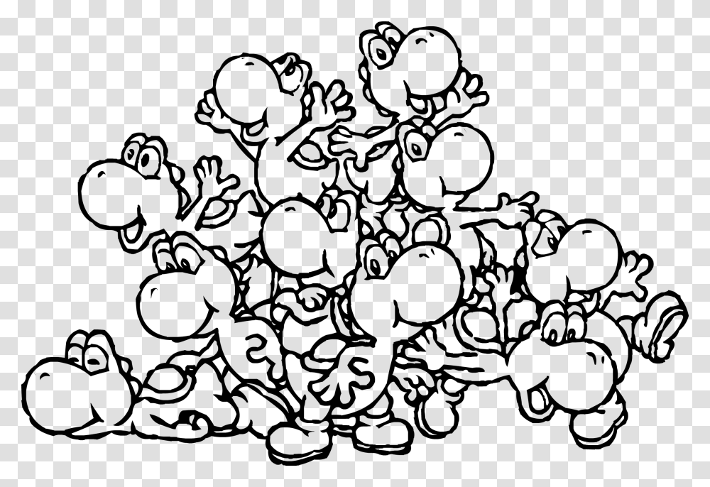 Yoshi Coloring Pages To Print Mario Kart Yoshi Coloring Pages, Gray Transparent Png
