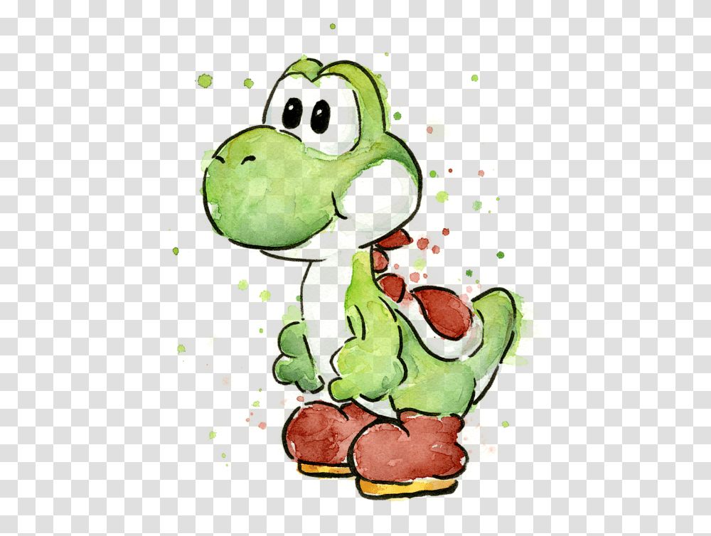 Yoshi Watercolor T Shirt Yoshi Art, Doodle, Drawing, Graphics, Modern Art Transparent Png