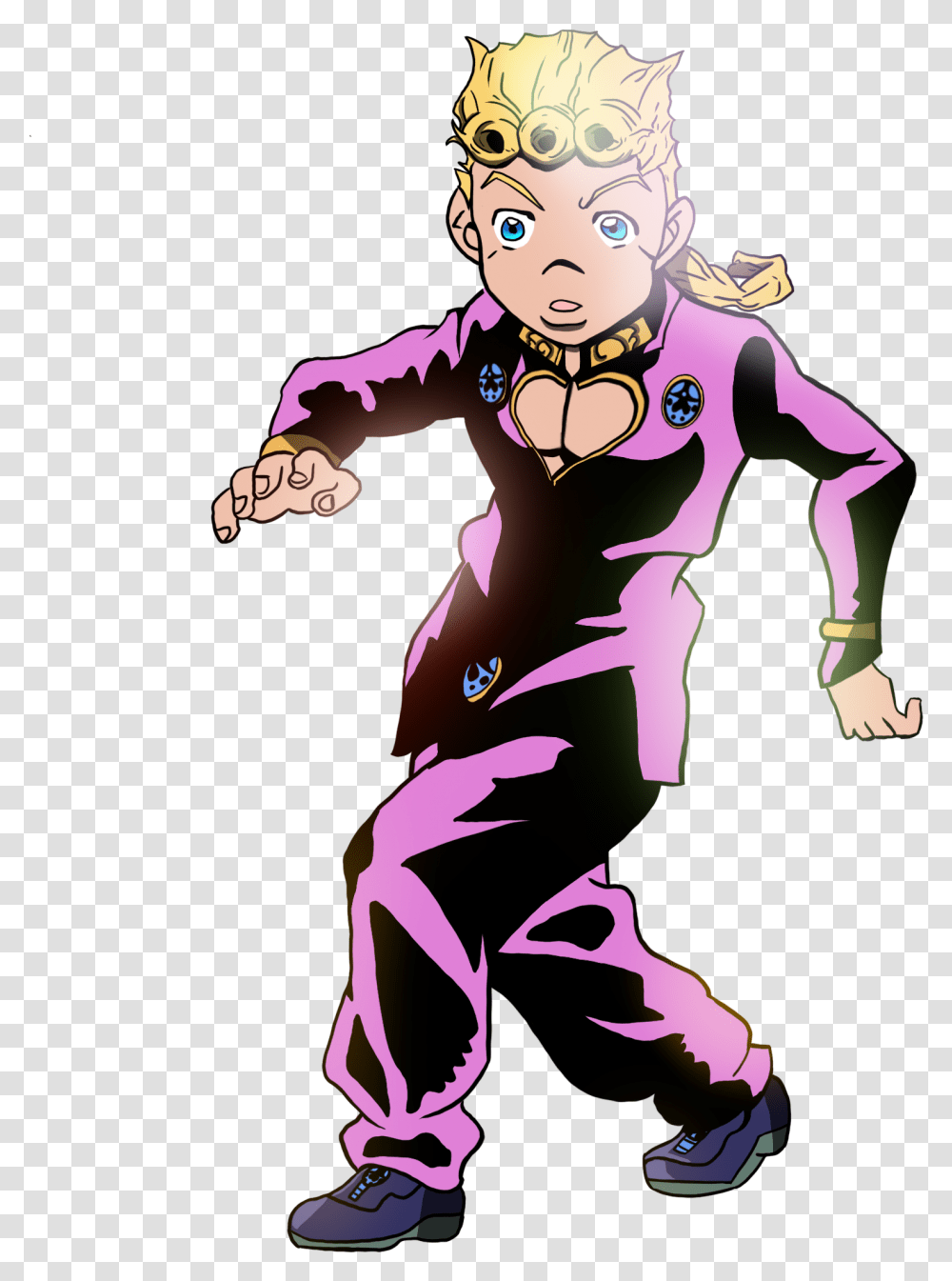 Yoshikage Kira Giorno Giovanna Pose With Stand, Person Transparent Png