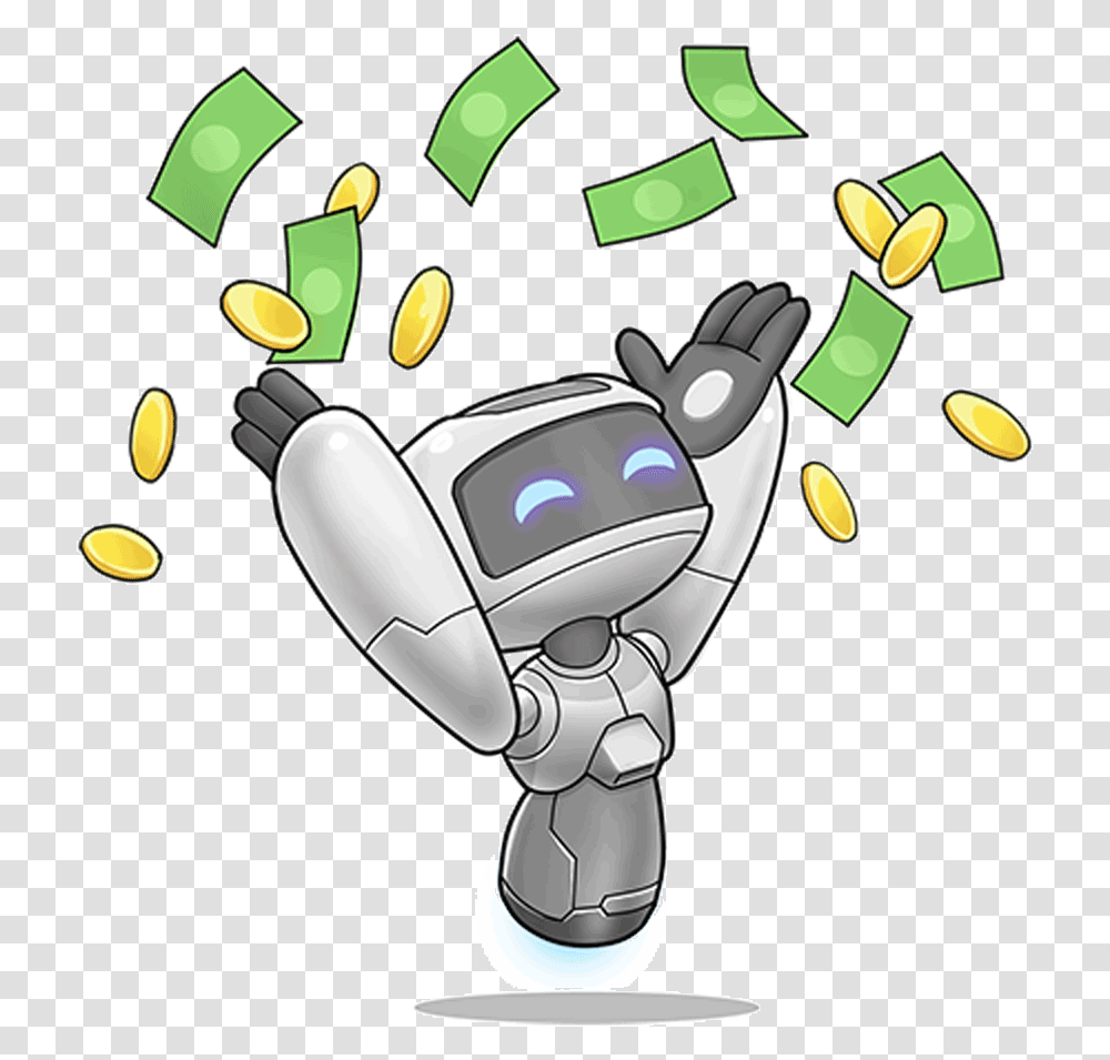 You Are Well On Your Way To Making It Rain Cartoon, Robot Transparent Png