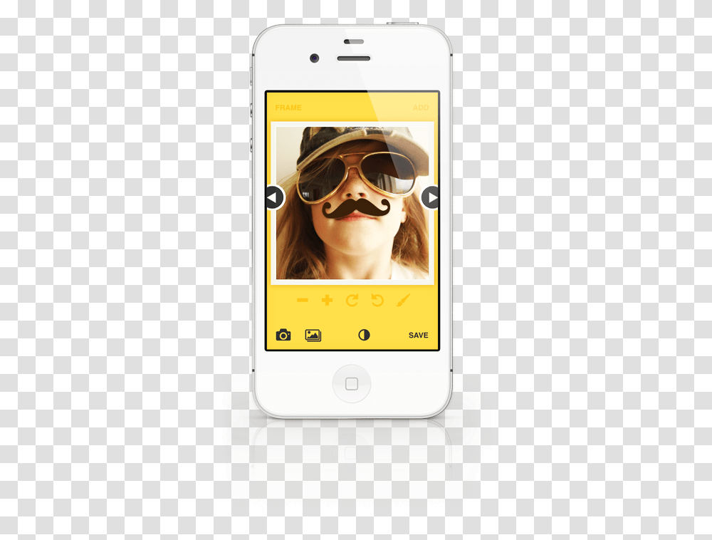 You Can Add A Mustache To Your Photo Mustached For Iphone Iphone, Mobile Phone, Electronics, Cell Phone, Sunglasses Transparent Png