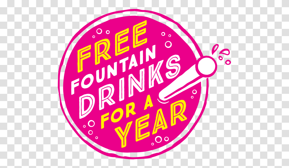 You Could Win Free Fountain Drinks For A Year Fountain Circle, Purple, Light, Label Transparent Png