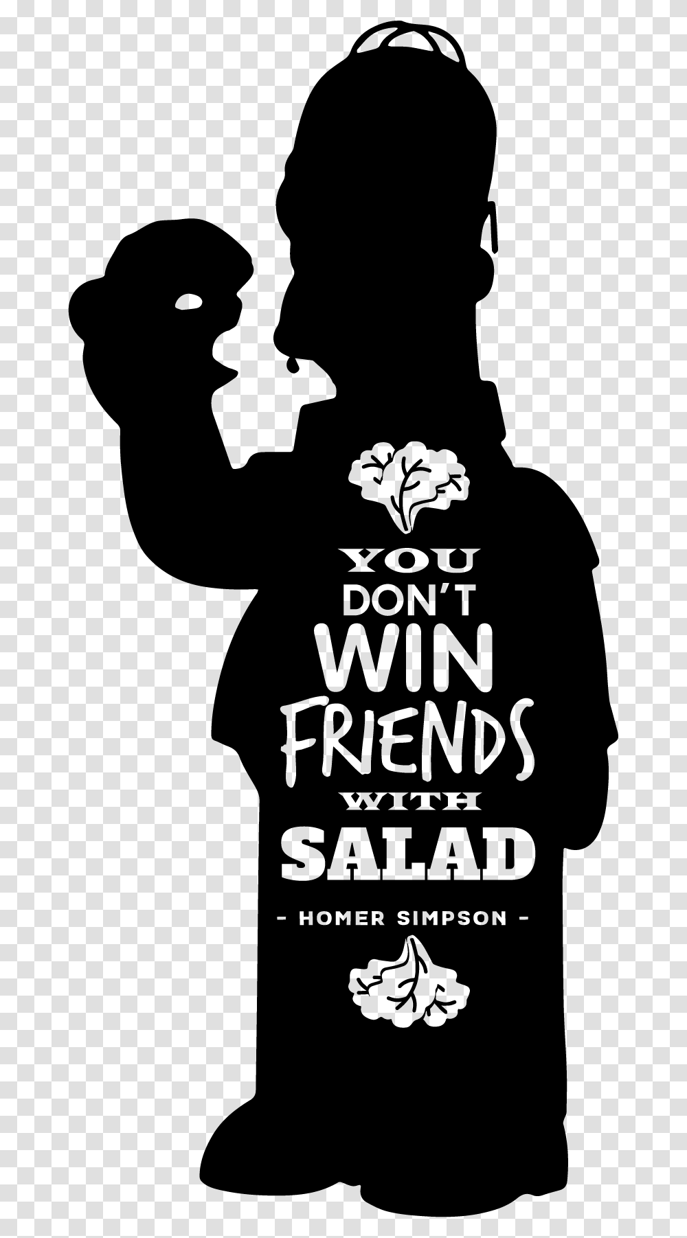 You Don't Win Friends With Salad Sticker, Stencil, Person, Silhouette Transparent Png