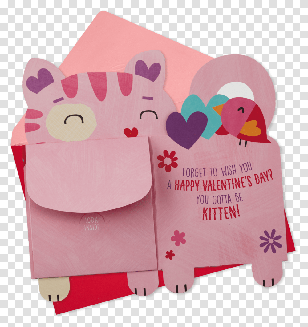 You Gotta Be Kitten Me Valentines Day Card Money Holder Cushion, Envelope, Mail, Bag, Greeting Card Transparent Png
