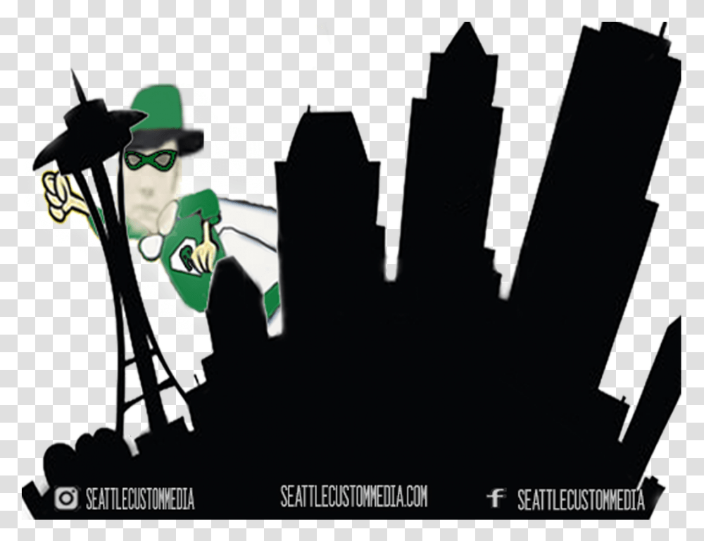 You Protecting The Emerald City With My Contact Info Space Needle Silhouette, Apparel, Fence, Face Transparent Png