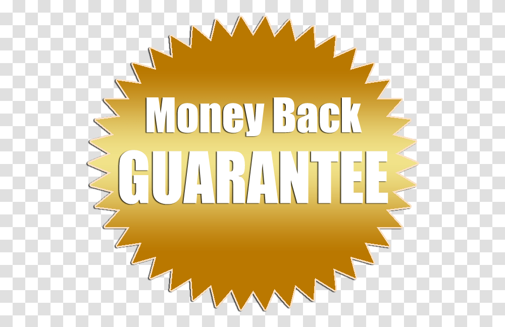 You're Covered With Our 100 Money Back Guarantee Graphic Design, Label, Gold, Outdoors Transparent Png