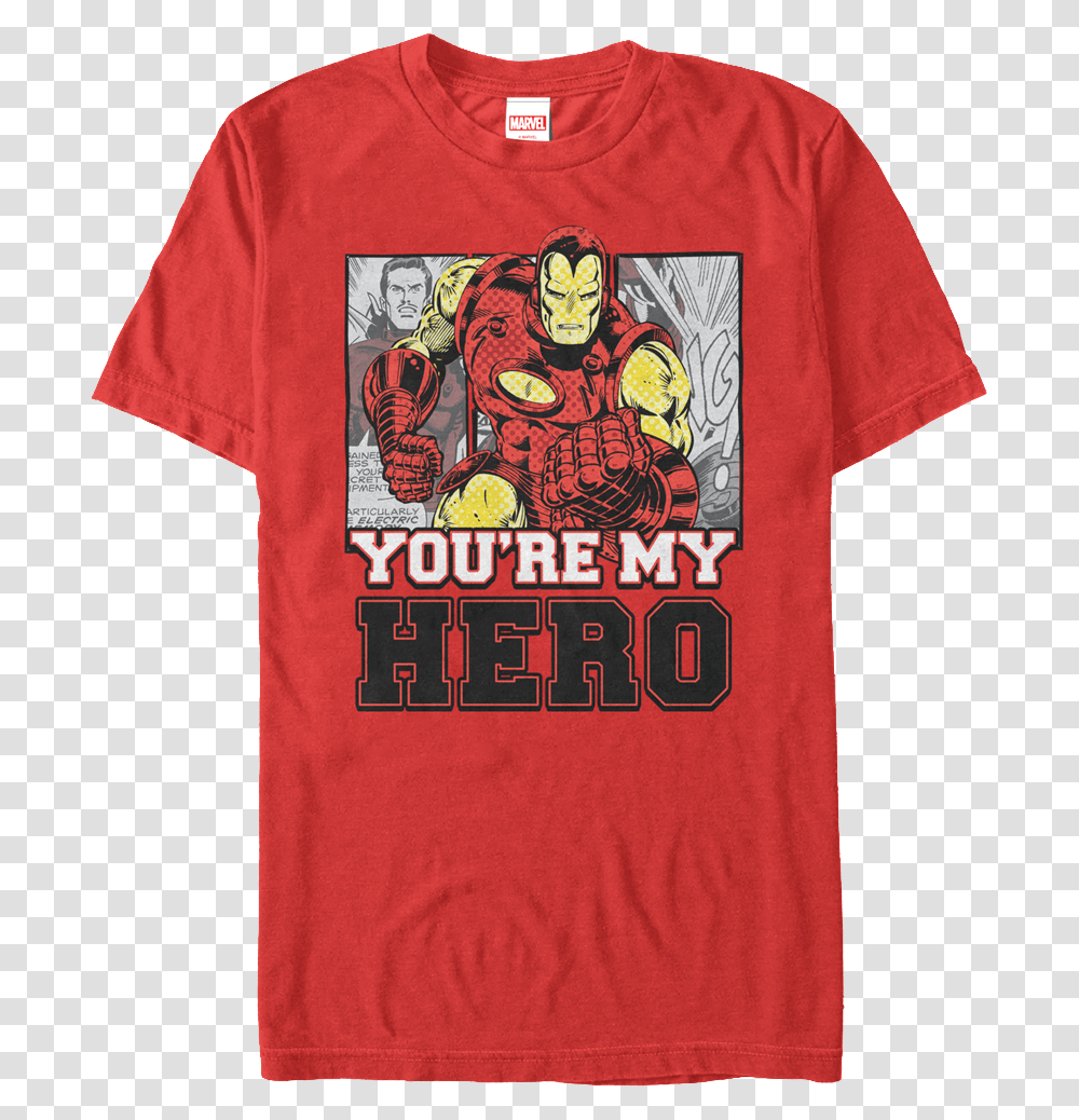 You're My Hero Iron Man T Shirt, Apparel, T-Shirt, Person Transparent Png