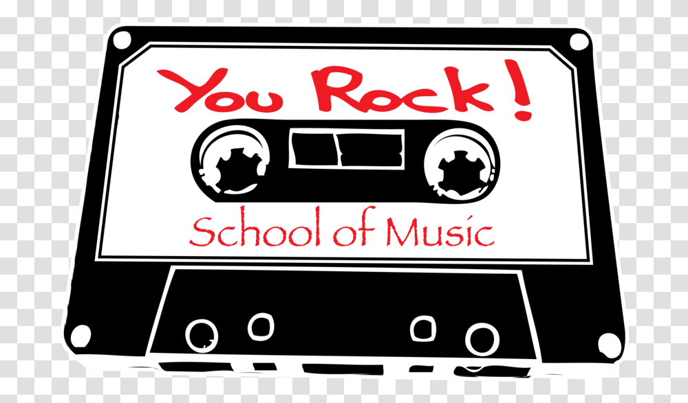 You Rock School Of Music, Cassette, Text, Tape, Label Transparent Png