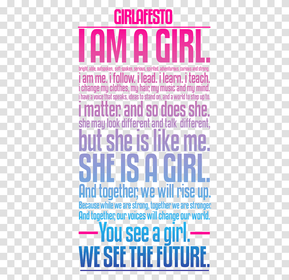 You See A Girl We See The Future, Word, Alphabet, Poster Transparent Png