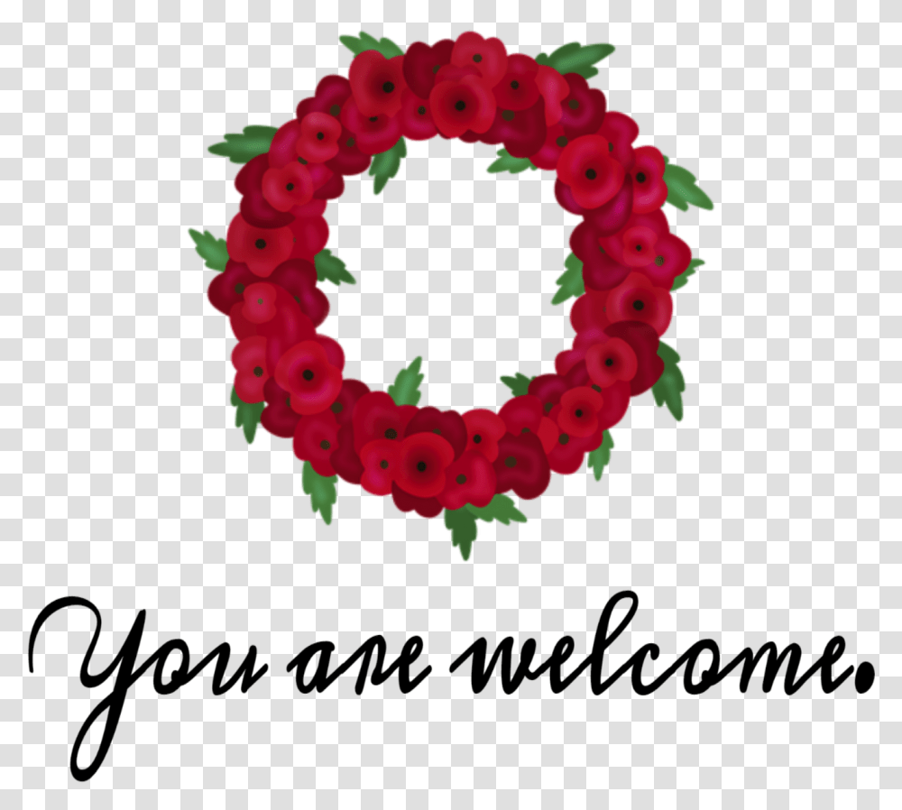 Youarewelcome Welcome Flowers Text Fleurtext Rose, Alphabet, Plant, Blossom, Wreath Transparent Png