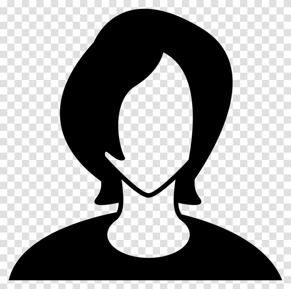 Young Boy Head With Long Hair Cartoon Boy With Long Hair, Silhouette, Stencil, Penguin, Bird Transparent Png