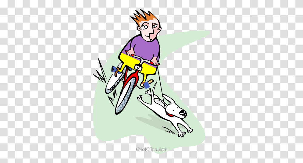 Young Boy On Bike With Dog Royalty Free Vector Clip Art, Vehicle, Transportation, Poster, Motorcycle Transparent Png