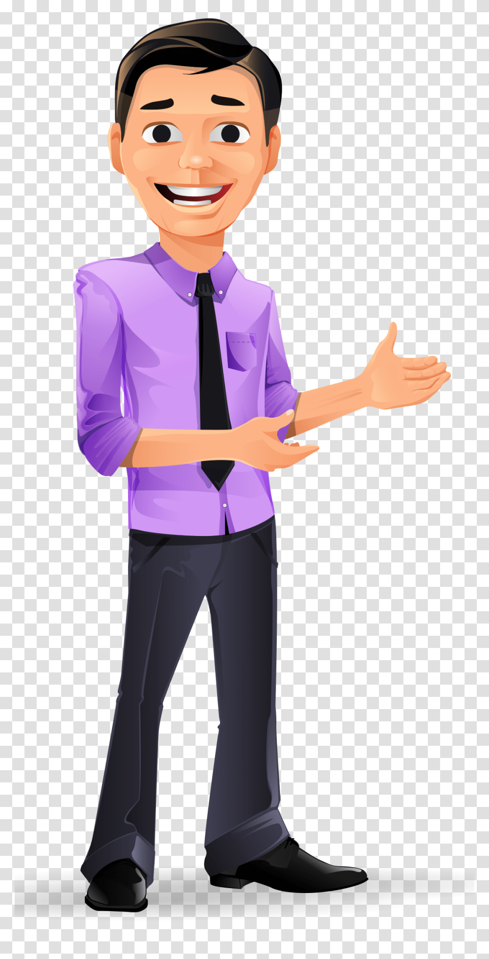 Young Businessman Vector Stock Illustrated Graphics, Shirt, Tie, Accessories Transparent Png