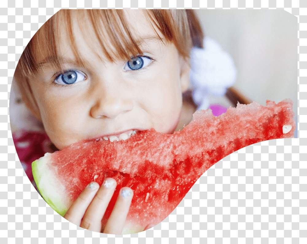 Young Child Eating Fruit, Plant, Food, Watermelon, Person Transparent Png