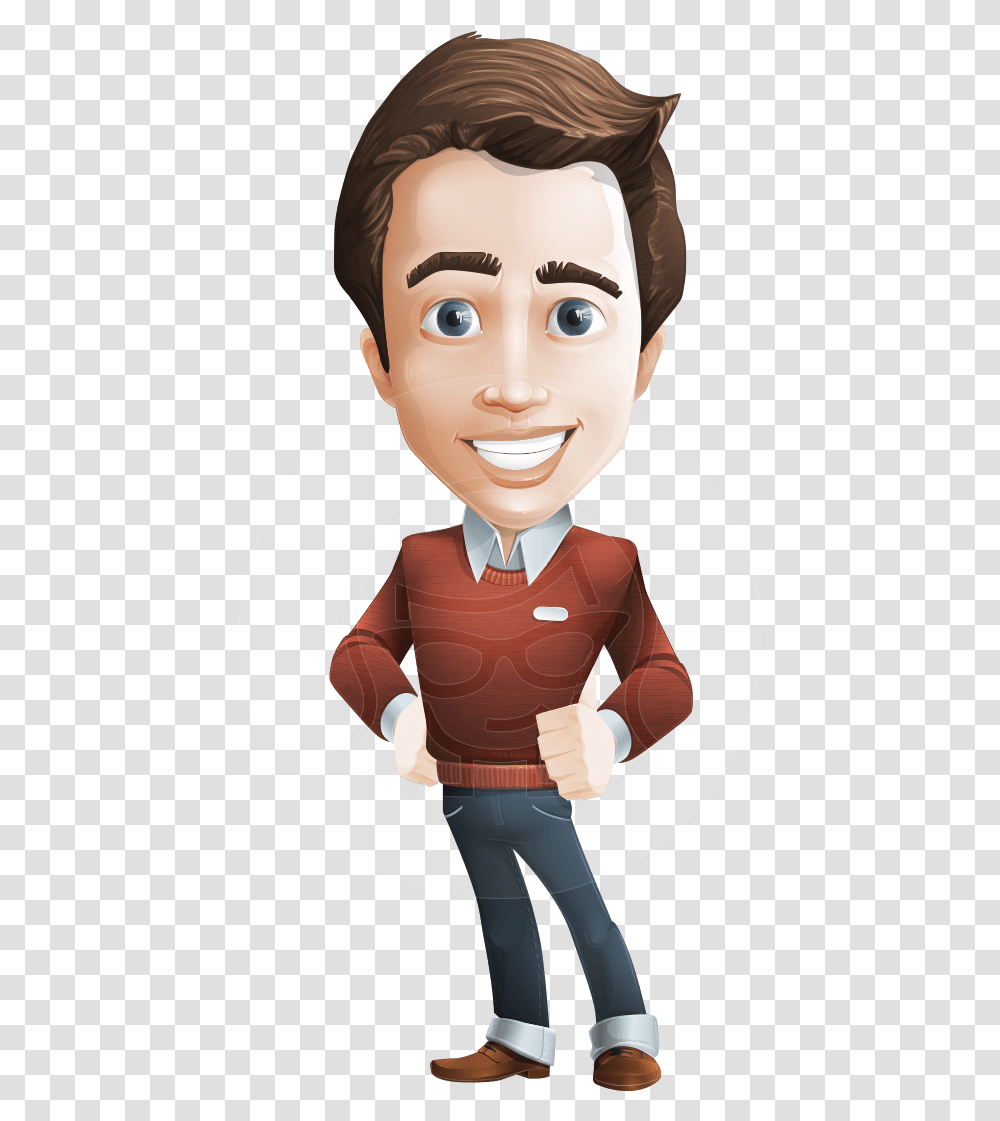 Young Clipart Young Male Man Cartoon, Doll, Toy, Person, Human Transparent Png