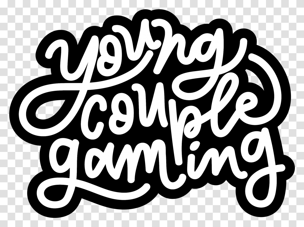Young Couple Gaming Logo, Handwriting, Letter, Alphabet Transparent Png